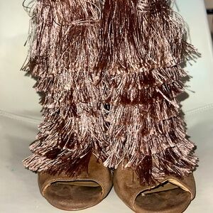 Tan size 9 moccasin heels